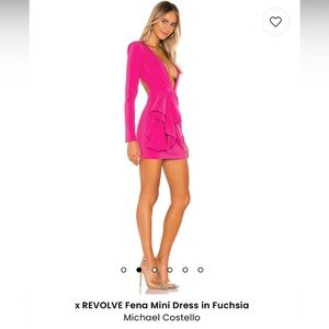X REVOLVE Fena Mini Dress in Fuchsia by Michael Costello Dress